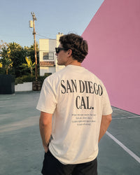Men's San Diego Story Tee – San Diego, California serif print by The Cali Store