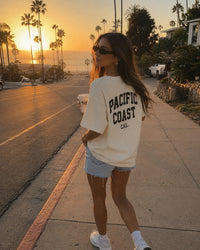 Women's Pacific Coast Tee – Pacific Coast, California serif print by The Cali Store