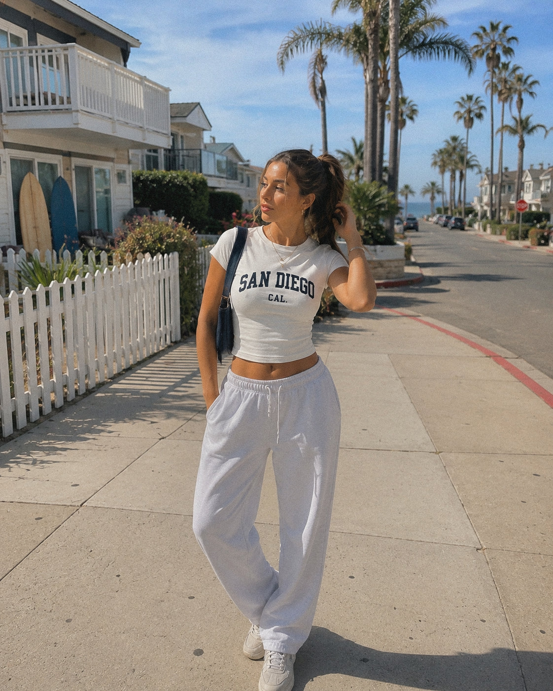 Women's San Diego Baby Tee – San Diego, California serif print by The Cali Store