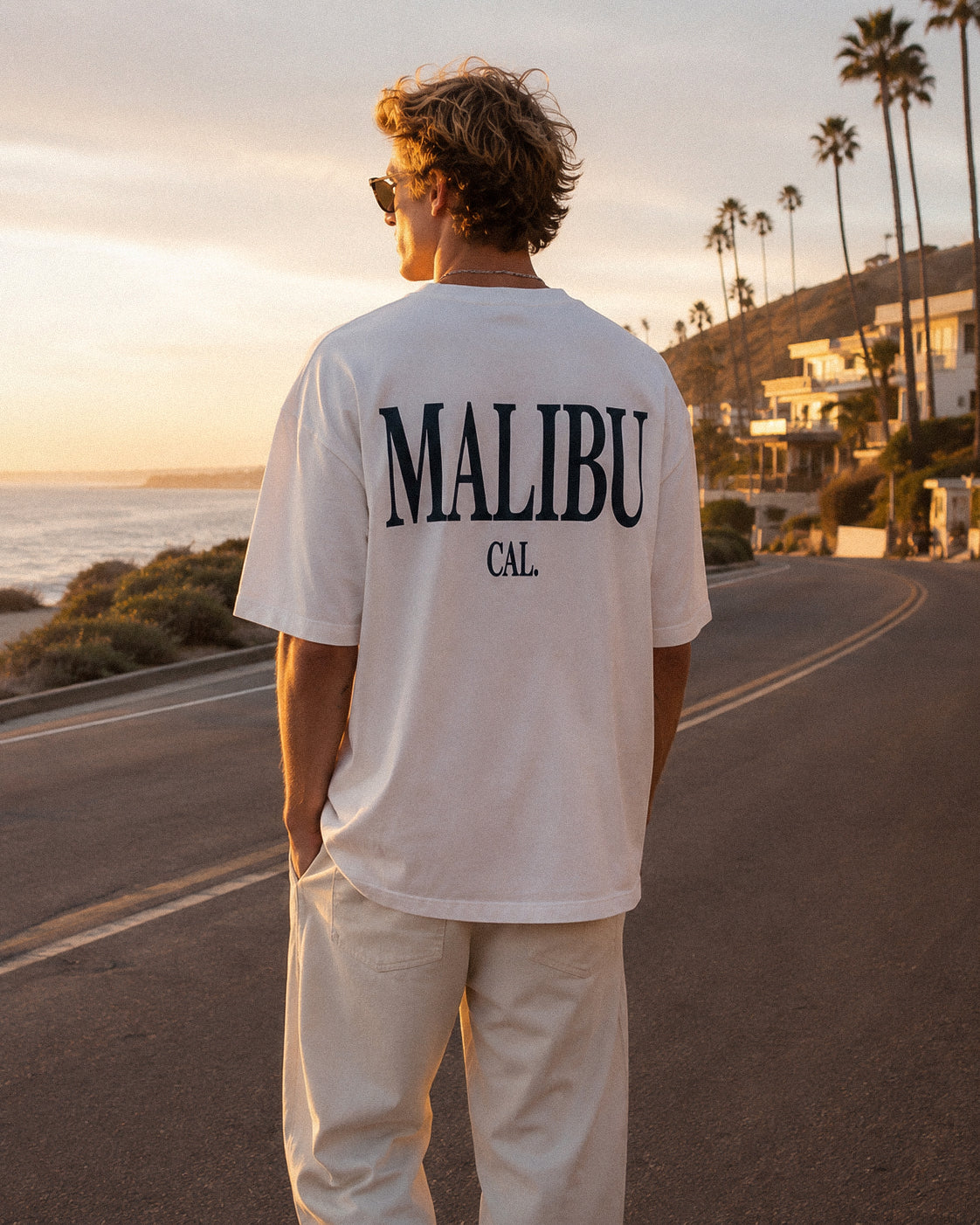 Men's Malibu Tee – Malibu, California serif print by The Cali Store