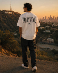 Men's Hollywood Tee – Hollywood, California serif print by The Cali Store