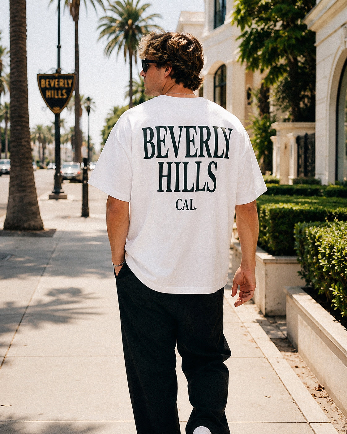 Men's Beverly Hills Tee – Beverly Hills, California serif print by The Cali Store