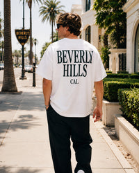 Men's Beverly Hills Tee – Beverly Hills, California serif print by The Cali Store