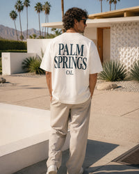 Men's Palm Springs Tee – Palm Springs, California serif print by The Cali Store