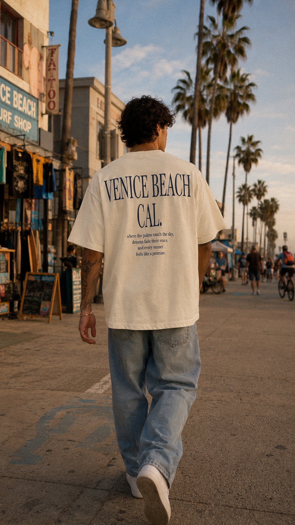Men's Venice Beach Story Tee – Venice Beach, California serif print by The Cali Store