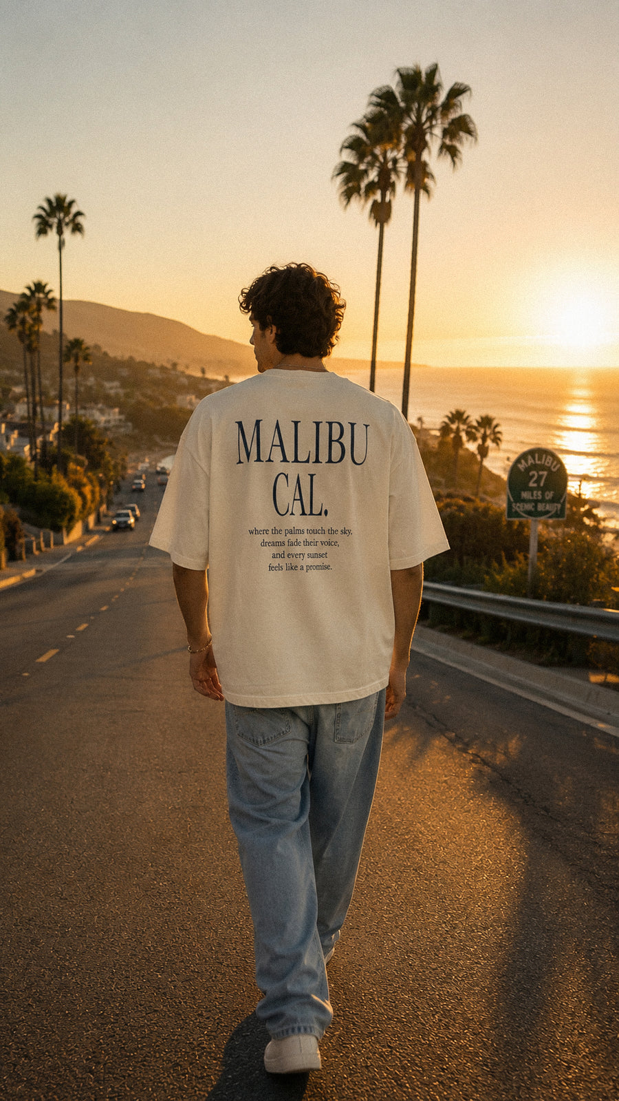 Men's Malibu Story Tee – Malibu, California serif print by The Cali Store