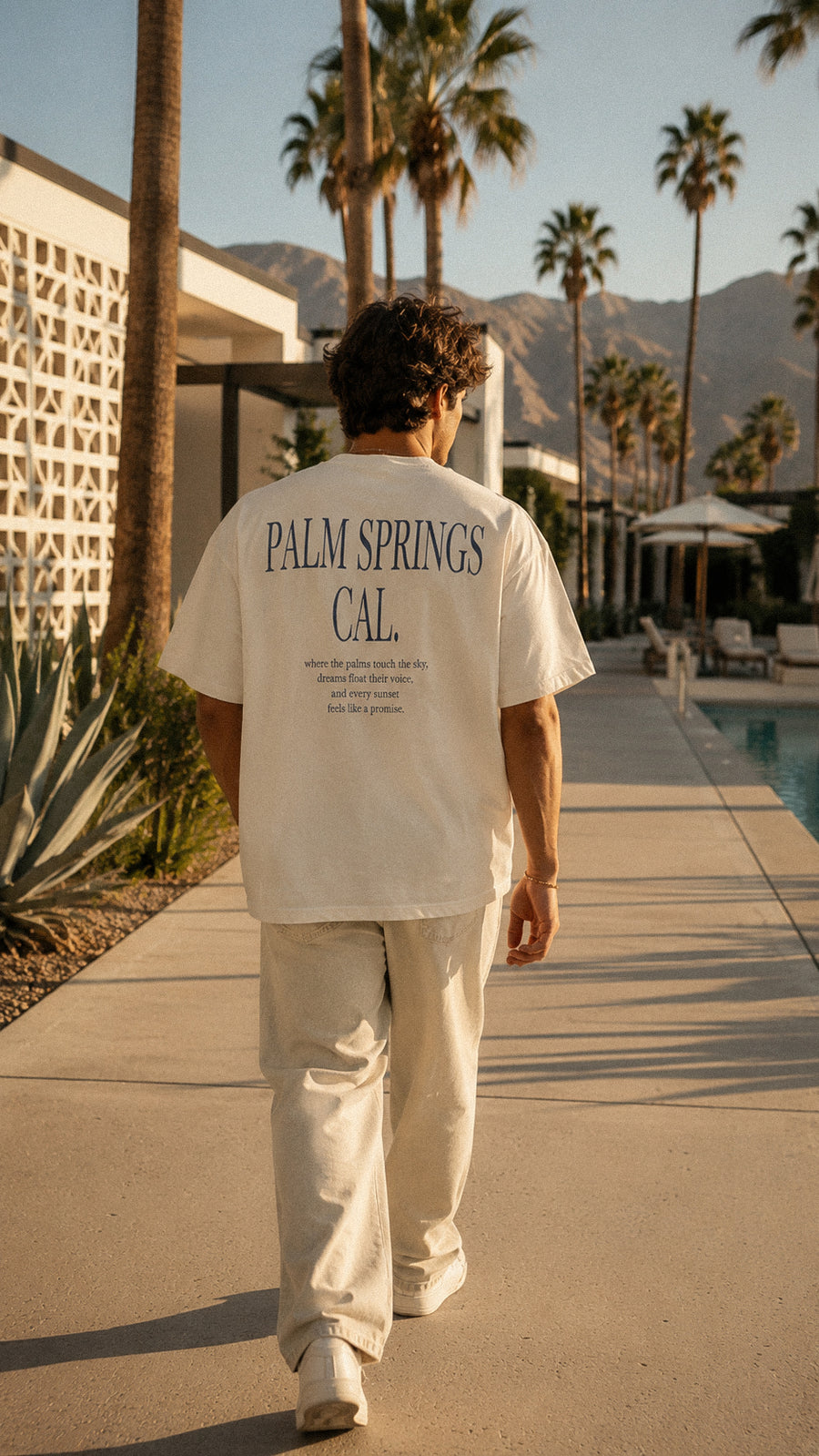 Men's Palm Springs Story Tee – Palm Springs, California serif print by The Cali Store