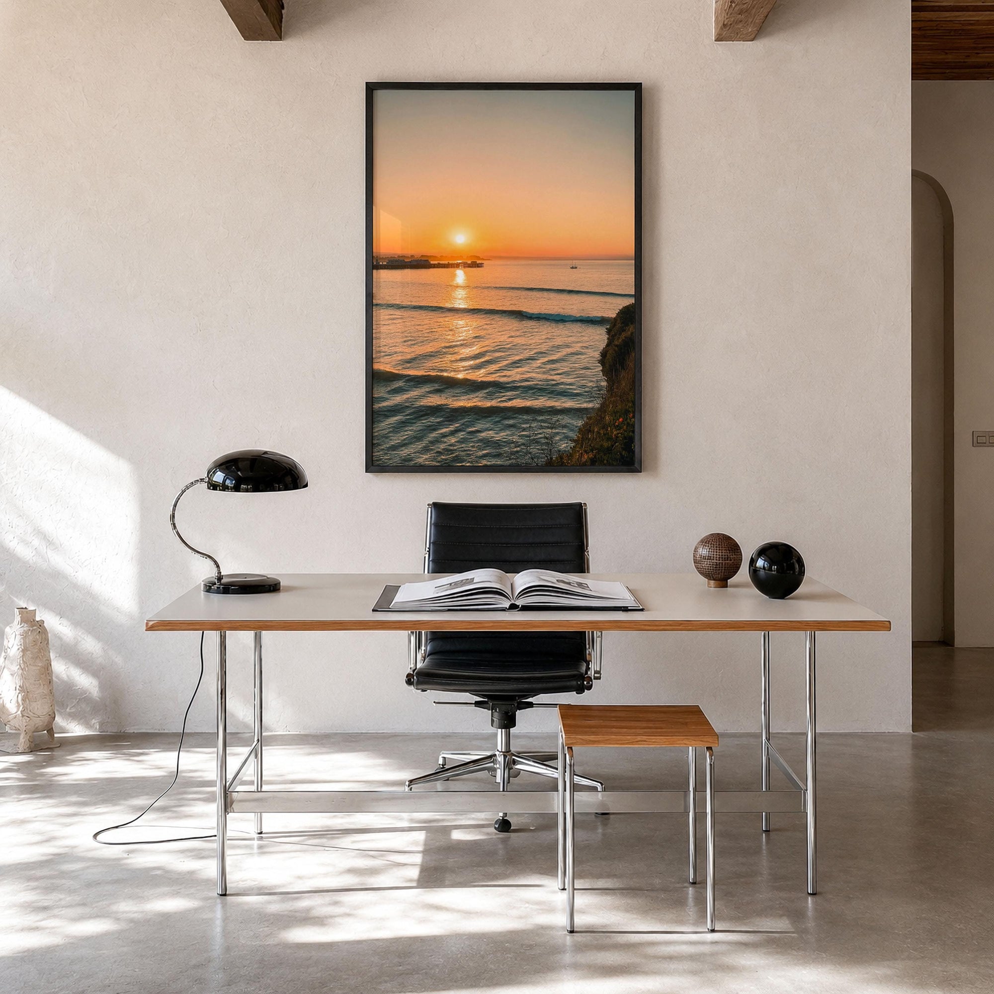 Santa Cruz Wharf Sunset Fine Art Photo Print – fine art print by The Cali Studio