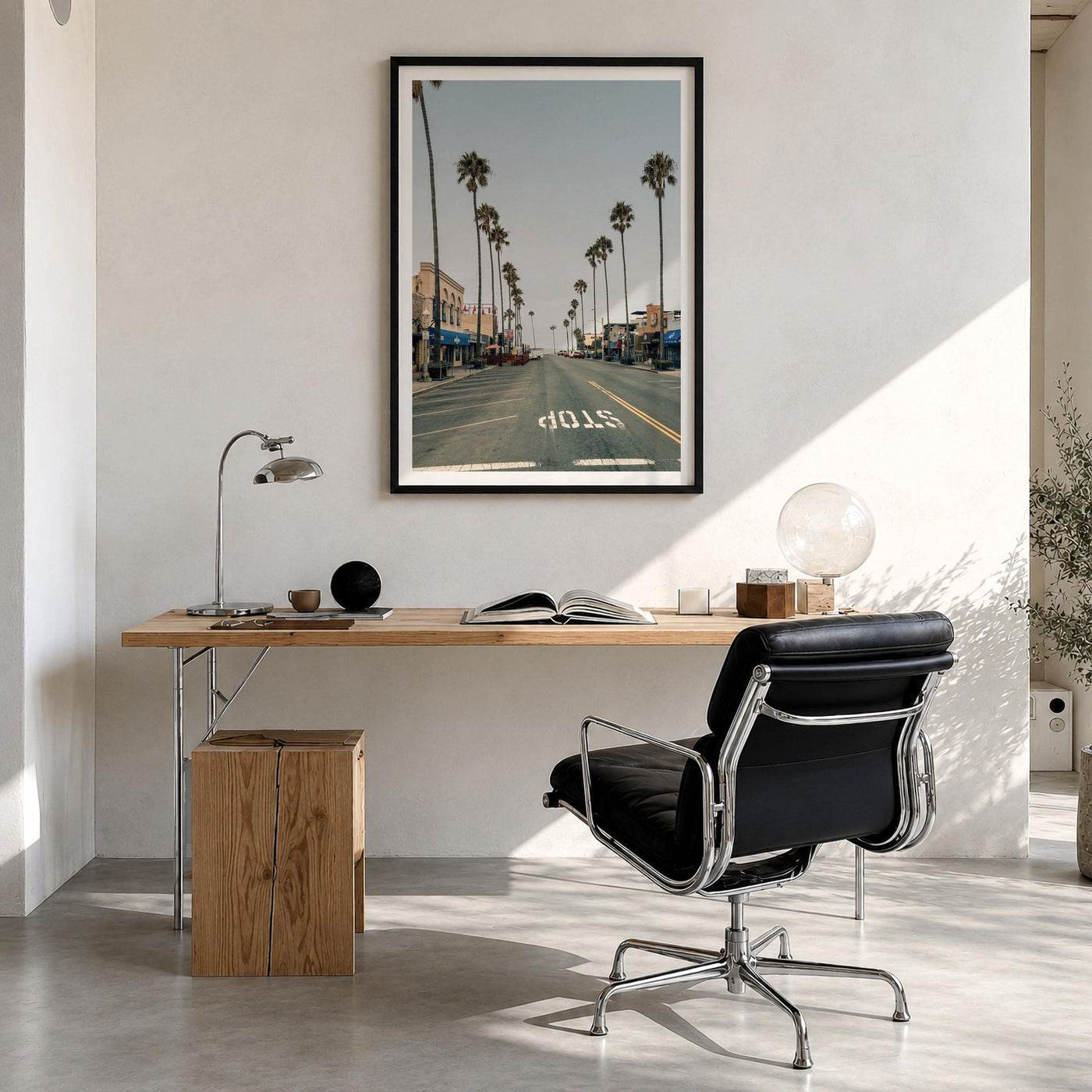 Ocean Beach Palm Street Fine Art Photo Print – fine art print by The Cali Studio