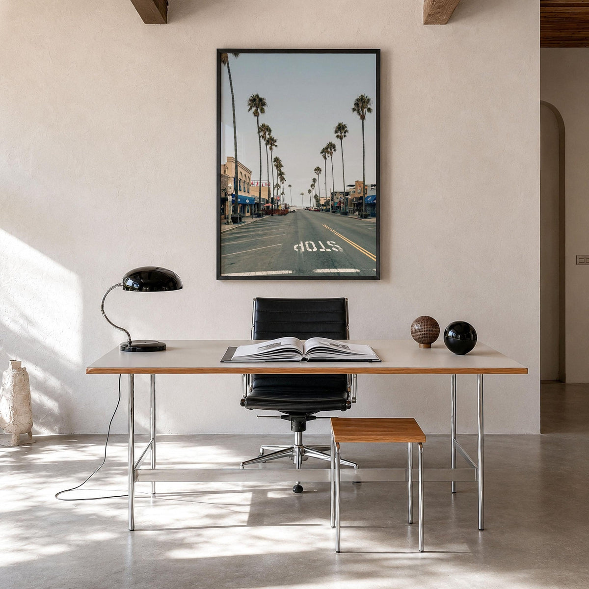 Ocean Beach Palm Street Fine Art Photo Print – fine art print by The Cali Studio
