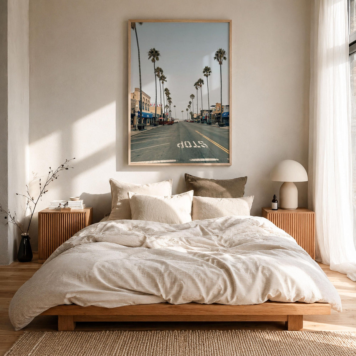 Ocean Beach Palm Street Fine Art Photo Print – fine art print by The Cali Studio