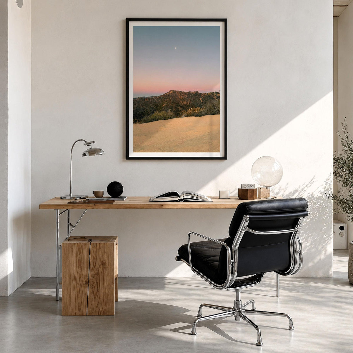 Runyon Canyon Dusk Moon Fine Art Photo Print – fine art print by The Cali Studio