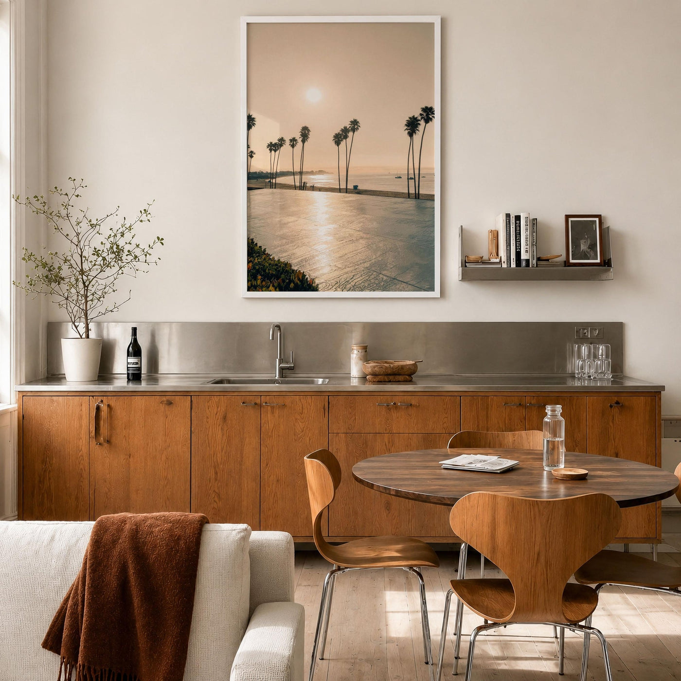 Santa Cruz Palm Promenade Fine Art Photo Print – fine art print by The Cali Studio