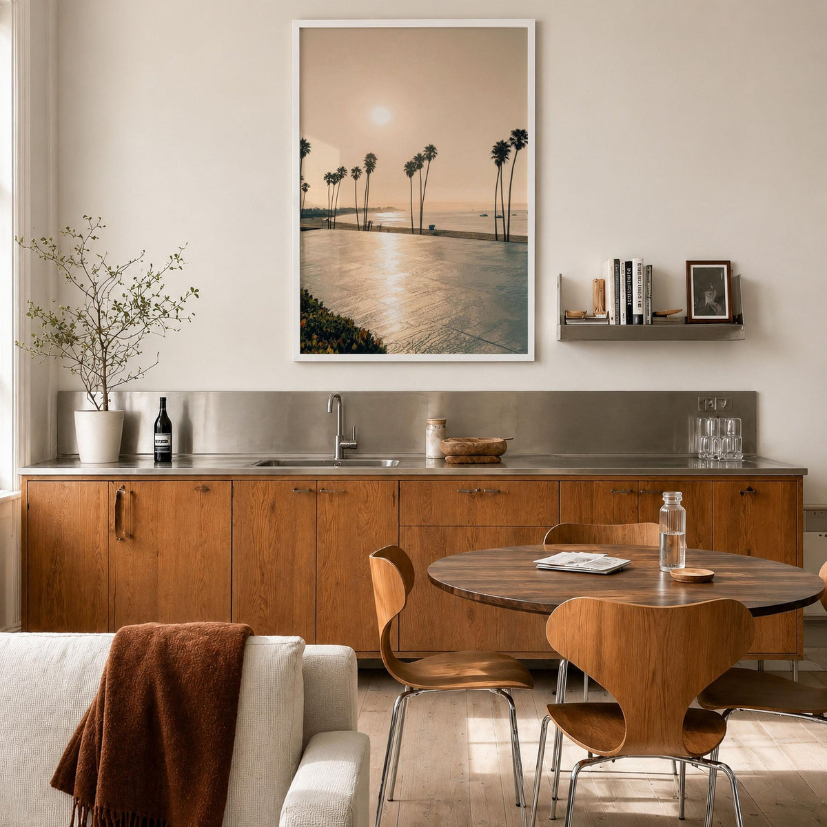 Santa Cruz Palm Promenade Fine Art Photo Print – fine art print by The Cali Studio