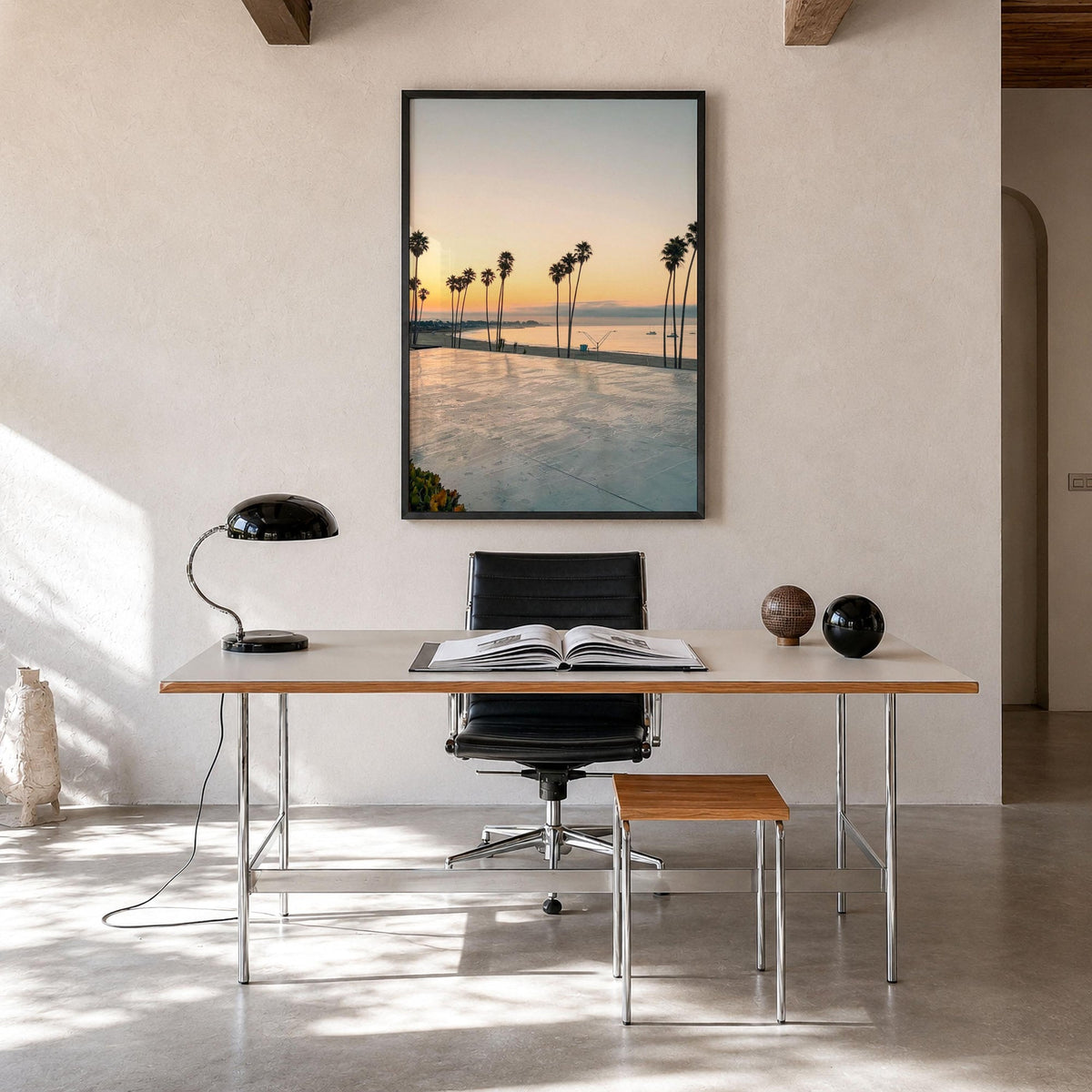 Santa Cruz Palm Sunset Fine Art Photo Print – fine art print by The Cali Studio