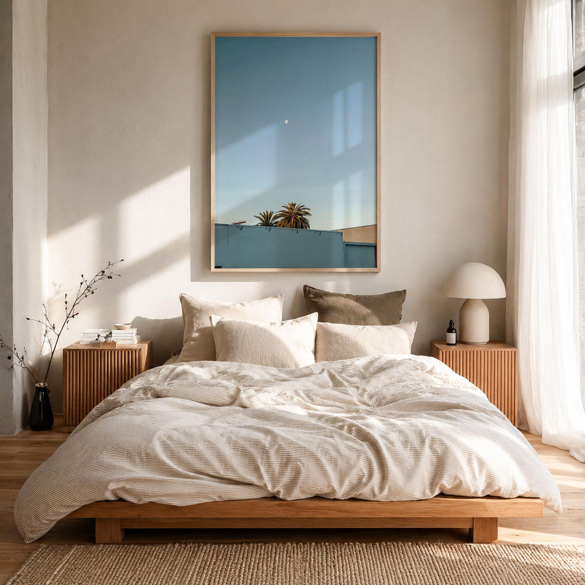California Palm Tree Rooftop Fine Art Photo Print – fine art print by The Cali Studio