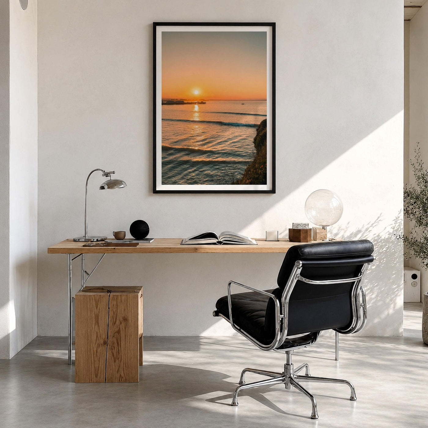 Santa Cruz Wharf Sunset Fine Art Photo Print – fine art print by The Cali Studio