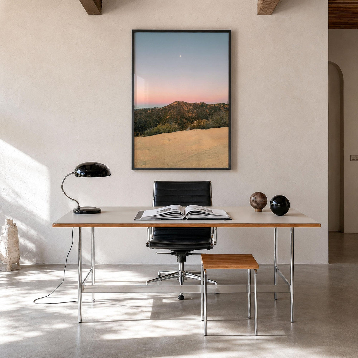 Runyon Canyon Dusk Moon Fine Art Photo Print – fine art print by The Cali Studio