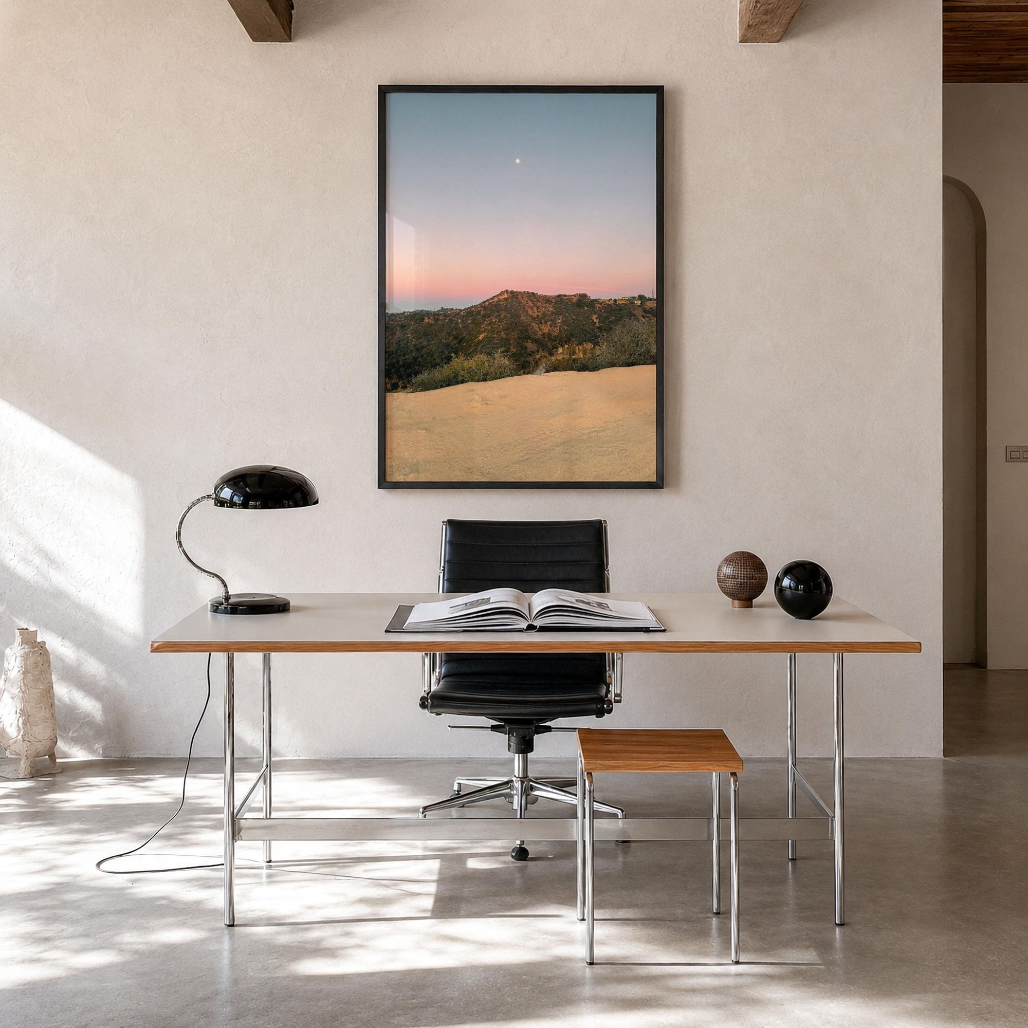 Runyon Canyon Dusk Moon Fine Art Photo Print – fine art print by The Cali Studio
