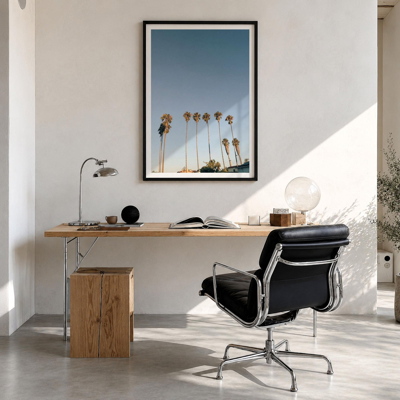 California Palm Tree Row Fine Art Photo Print – fine art print by The Cali Studio