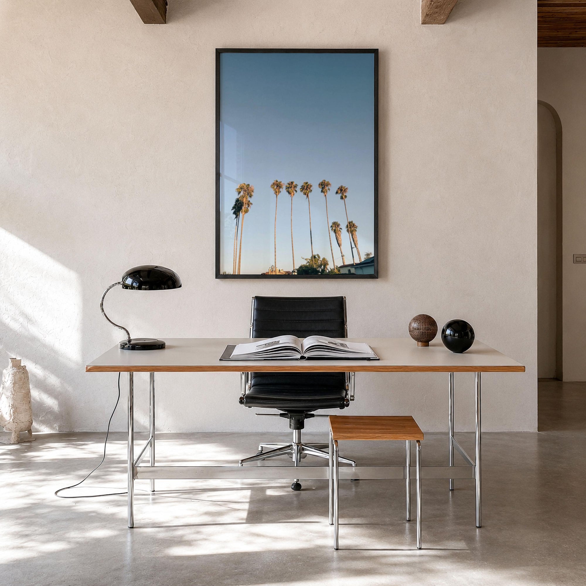 California Palm Tree Row Fine Art Photo Print – fine art print by The Cali Studio