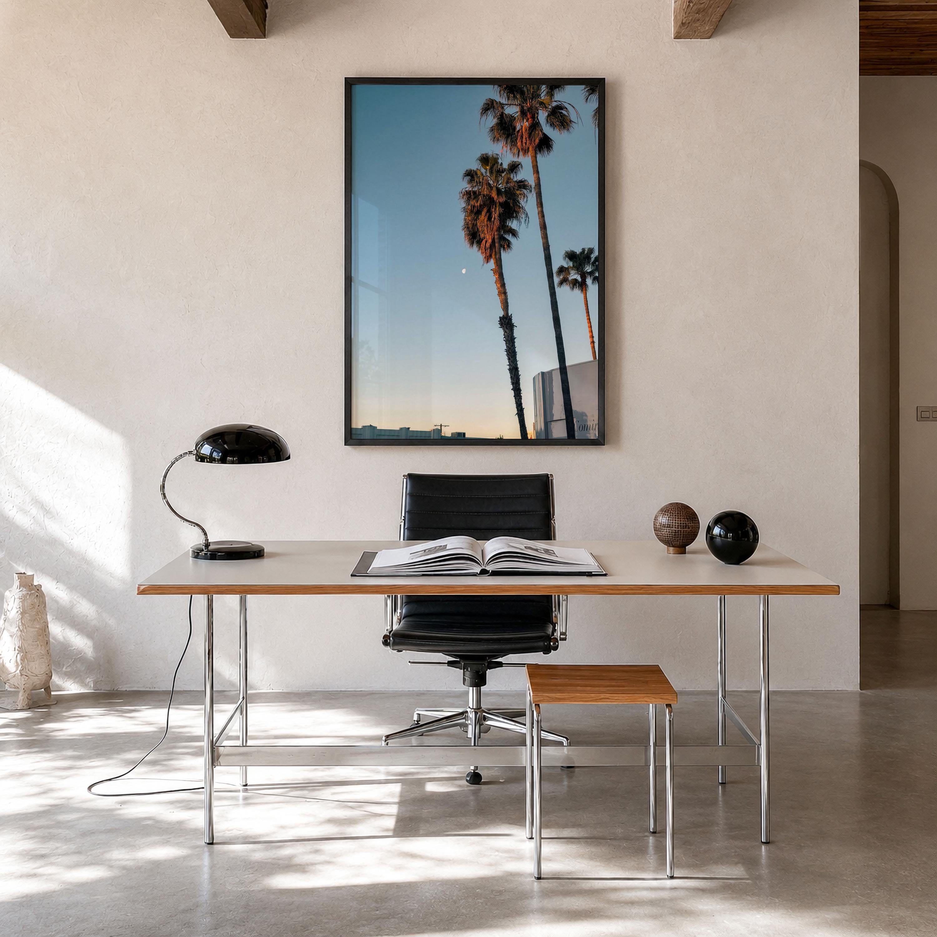 Melrose Avenue Palm Sunset Fine Art Photo Print – fine art print by The Cali Studio